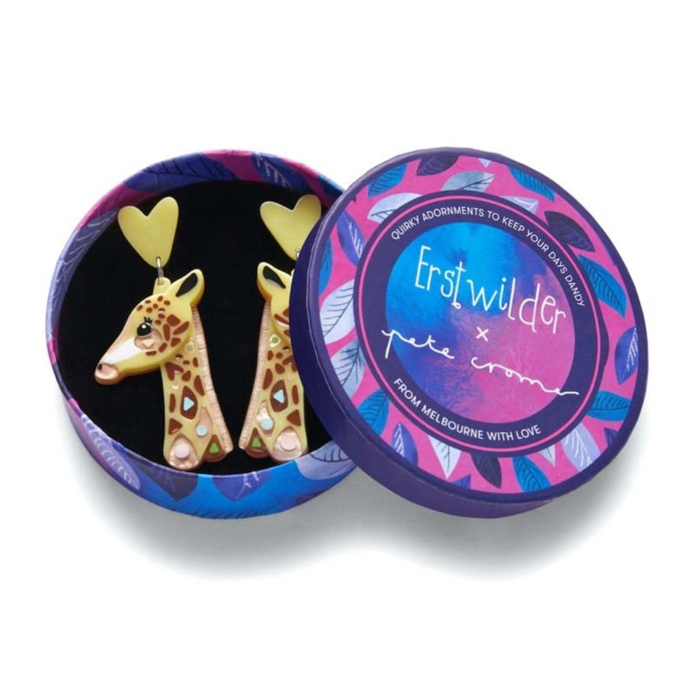 Erstwilder Giraffe Earrings - Gold and Brown